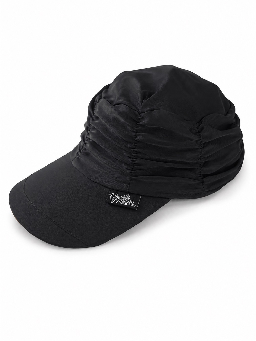 UV Skinz Black Ruched Sun Cap UPF 50+ Sun Hat Swim Cap S/M Like New